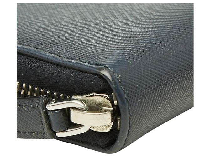 Prada Saffiano Leder Langbeutel Navy - Ansicht 5