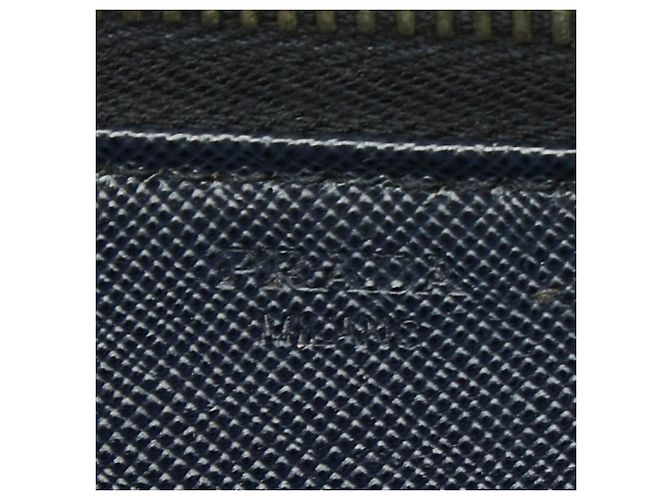 Prada Saffiano Leder Langbeutel Navy - Ansicht 7
