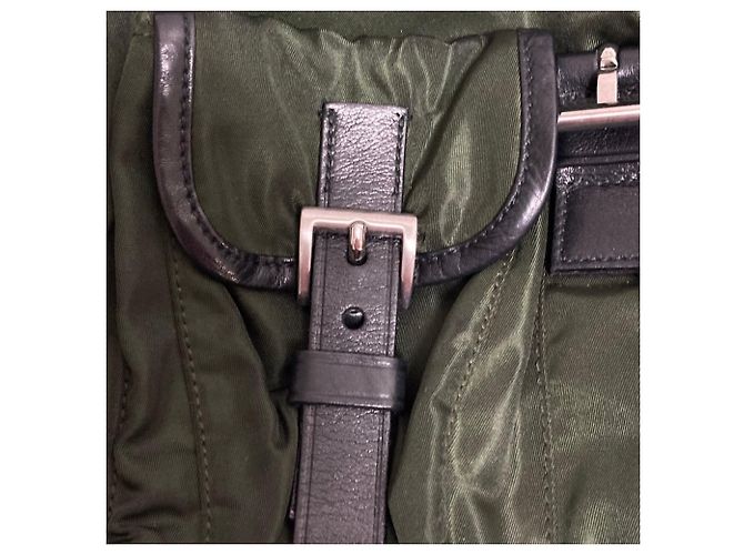 Prada Triangle Logo Plate Nylon Backpack - view 12