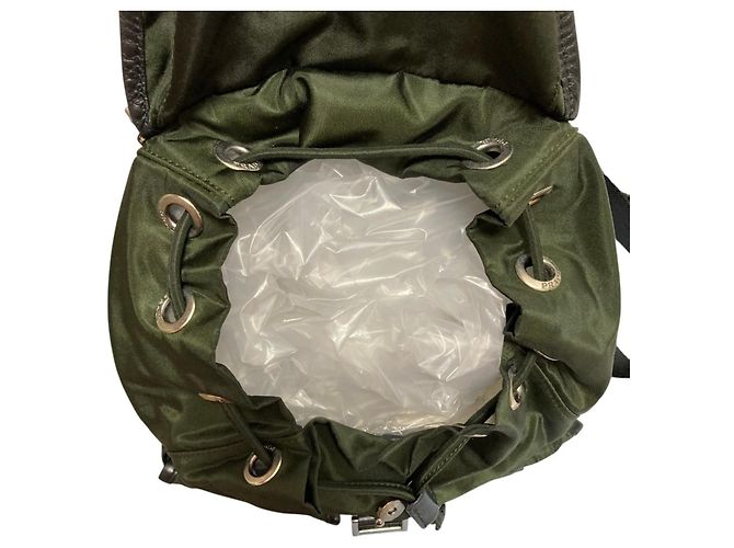 Prada Triangle Logo Plate Nylon Backpack - view 8