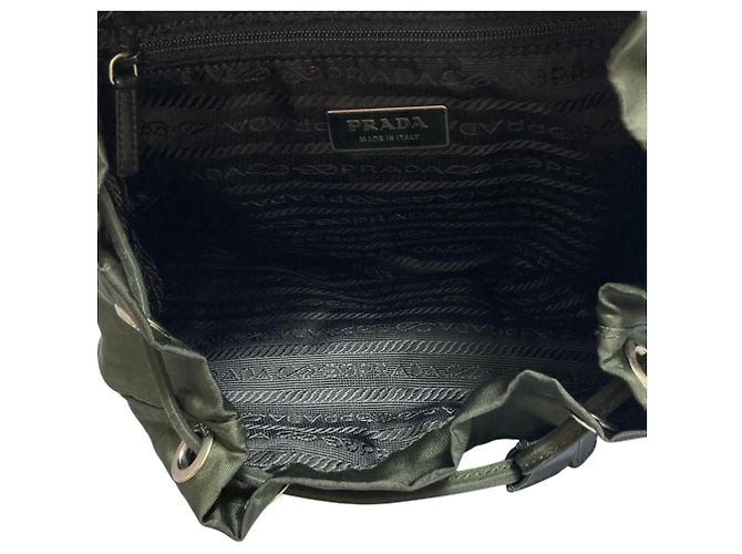 Prada Triangle Logo Plate Nylon Backpack - view 9