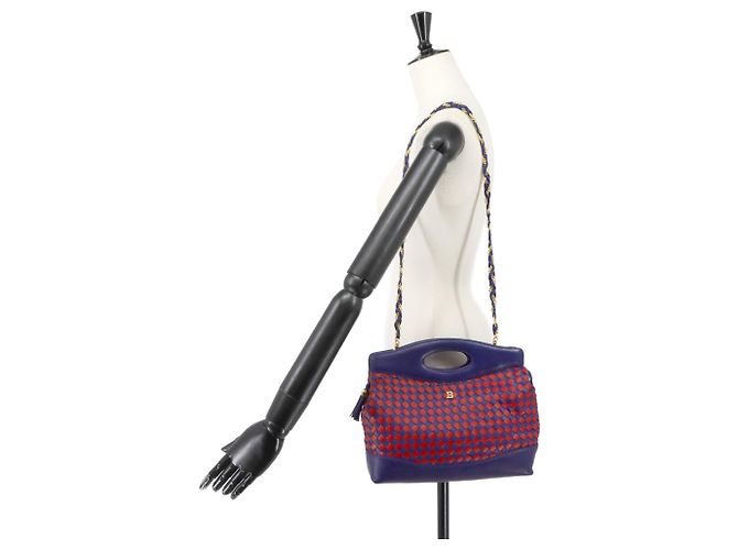 Borsa 2-Way Bally in blu navy e rosso - vista 10