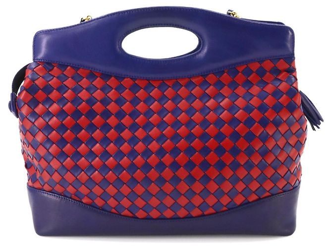 Borsa 2-Way Bally in blu navy e rosso - vista 2