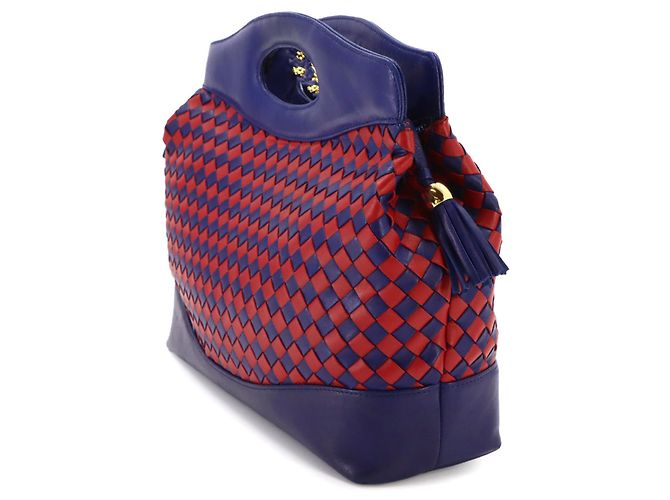 Borsa 2-Way Bally in blu navy e rosso - vista 3