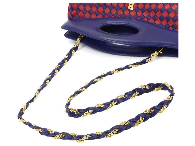 Borsa 2-Way Bally in blu navy e rosso - vista 5