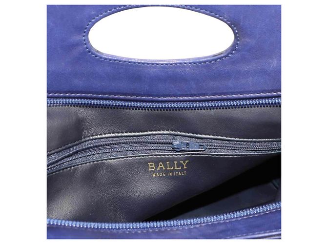 Borsa 2-Way Bally in blu navy e rosso - vista 7