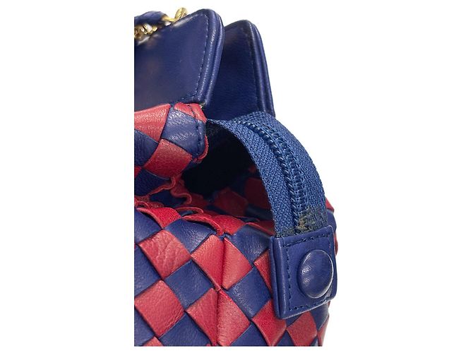 Borsa 2-Way Bally in blu navy e rosso - vista 9