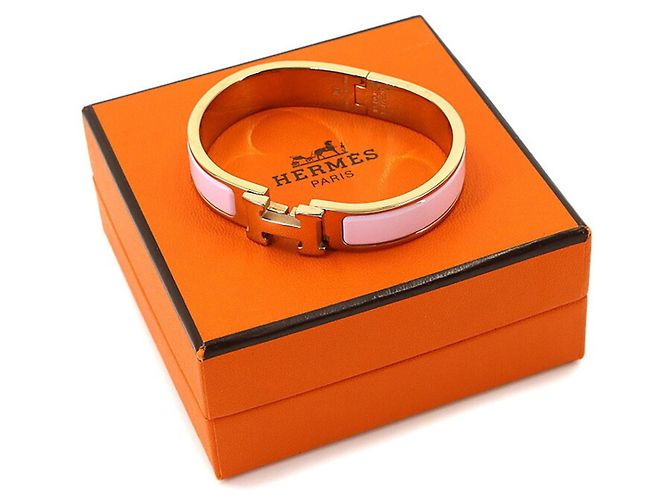Hermès Bracciale Hermes Clic H PM in Oro Rosa Pink Rose - vista 2