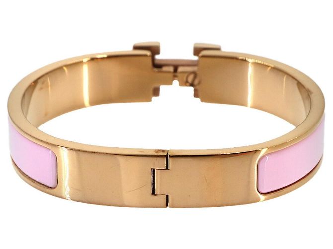 Hermès Bracciale Hermes Clic H PM in Oro Rosa Pink Rose - vista 3