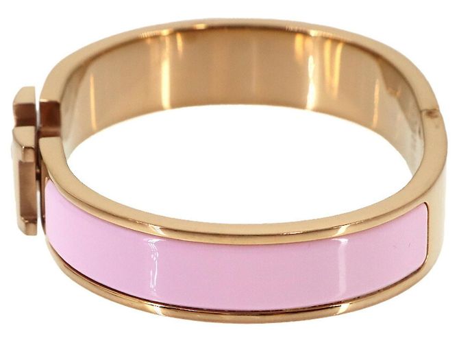 Hermès Bracciale Hermes Clic H PM in Oro Rosa Pink Rose - vista 4