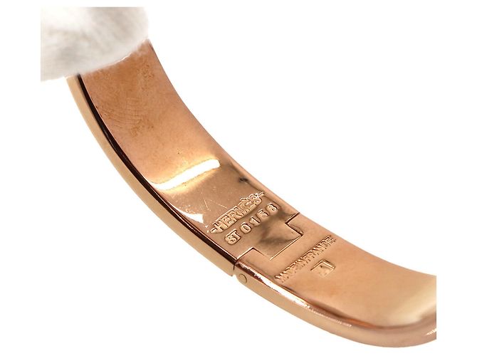 Hermès Bracciale Hermes Clic H PM in Marron Glacé e Oro Rosa - vista 6