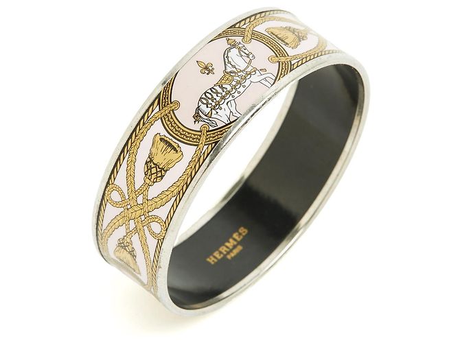 Hermès Bracciale Rigido Grand Apparat Smalto Stampato Large - vista 2