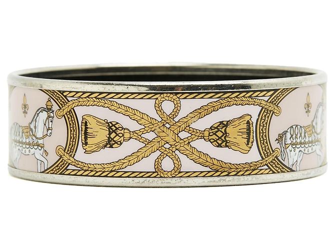 Hermès Bracciale Rigido Grand Apparat Smalto Stampato Large - vista 4