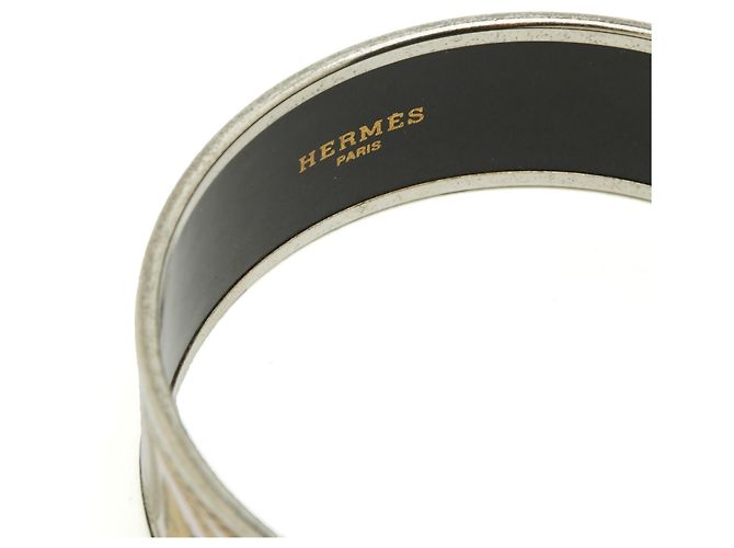 Hermès Bracciale Rigido Grand Apparat Smalto Stampato Large - vista 5