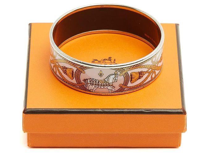 Hermès Bracciale Rigido Grand Apparat Smalto Stampato Large - vista 6