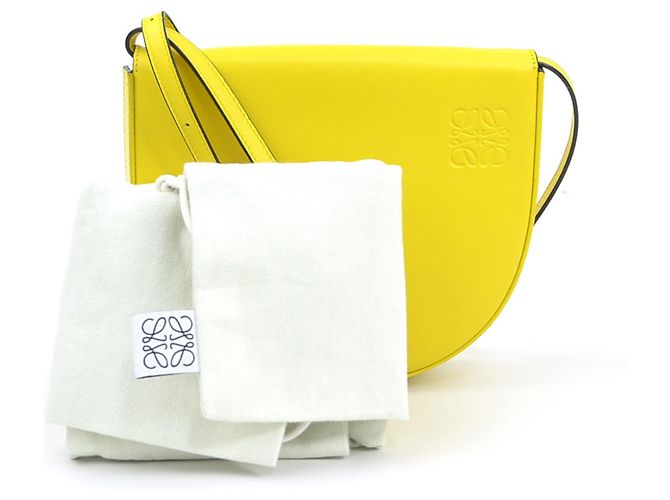 Borsa a tracolla in pelle gialla Loewe - vista 16