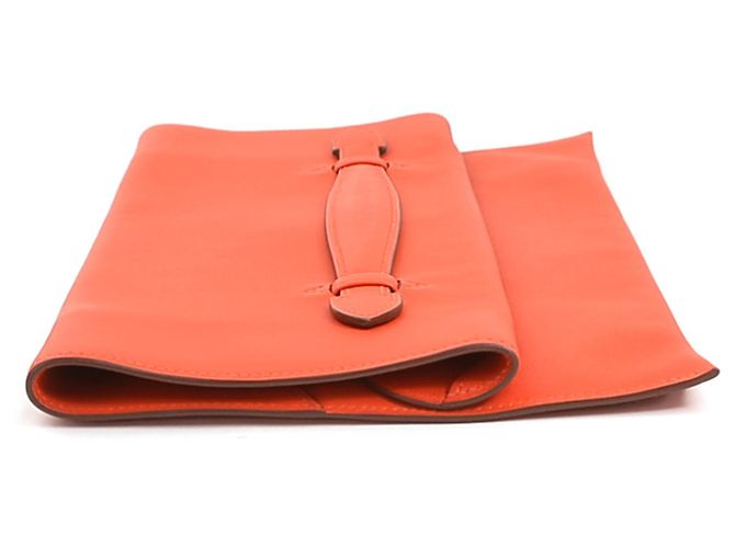 Hermès Borsa pochette Hermes in pelle Red Orange - vista 3