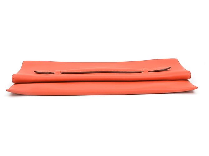 Hermès Borsa pochette Hermes in pelle Red Orange - vista 4