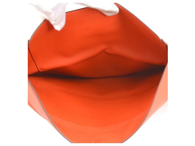 Hermès Borsa pochette Hermes in pelle Red Orange - vista 6