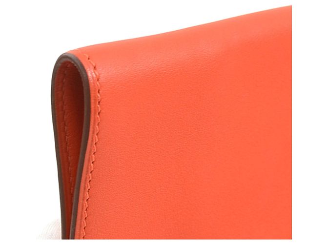 Hermès Borsa pochette Hermes in pelle Red Orange - vista 7