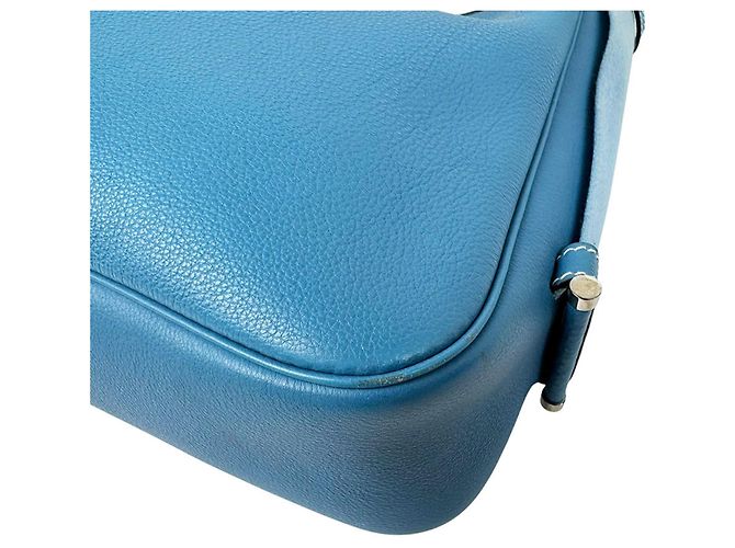 Hermès Borsa a tracolla Hermes - Pelle Togo in Blue Jean - vista 8