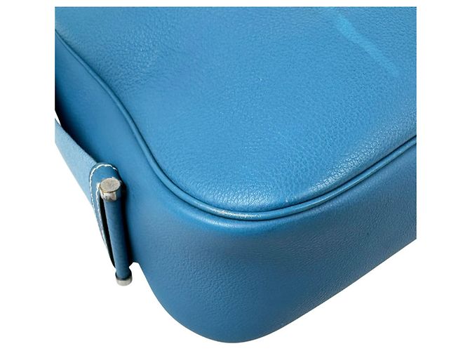 Hermès Borsa a tracolla Hermes - Pelle Togo in Blue Jean - vista 9