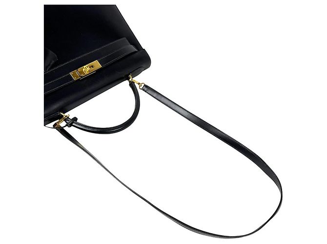 Hermès Borsa Hermes Kelly 32 in pelle di vitello Box nera - vista 11