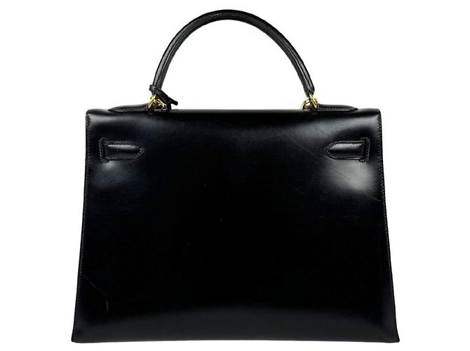 Hermès Borsa Hermes Kelly 32 in pelle di vitello Box nera - vista 3