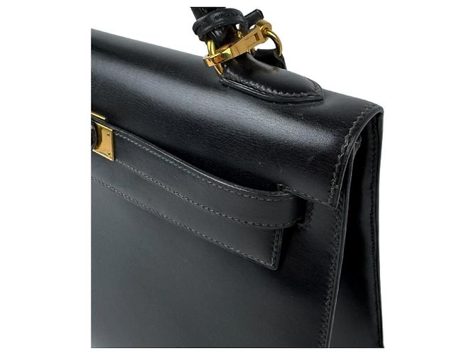 Hermès Borsa Hermes Kelly 32 in pelle di vitello Box nera - vista 6