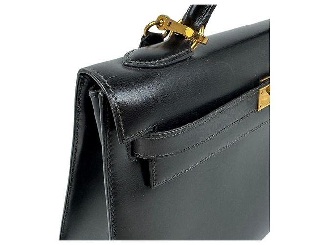 Hermès Borsa Hermes Kelly 32 in pelle di vitello Box nera - vista 7