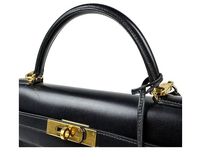 Hermès Borsa Hermes Kelly 32 in pelle di vitello Box nera - vista 9