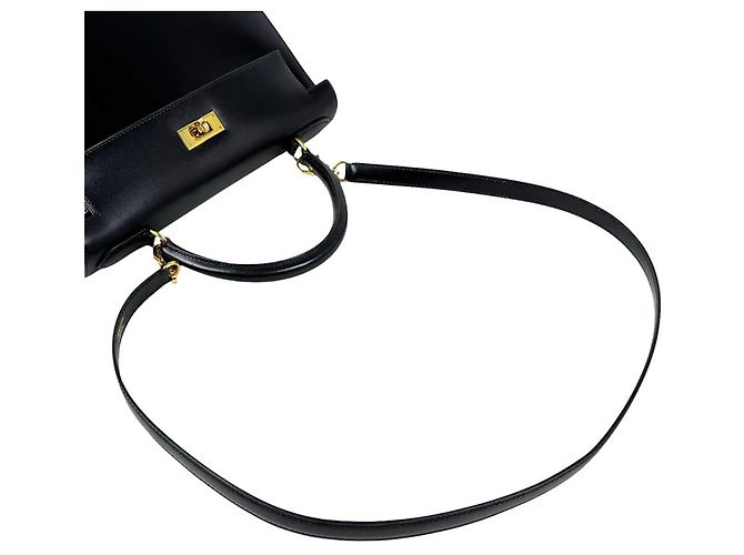 Hermès Borsa Hermes Kelly 28 in pelle Box Calf nera - vista 11