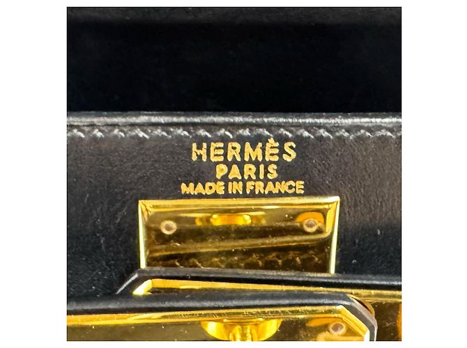 Hermès Borsa Hermes Kelly 28 in pelle Box Calf nera - vista 12