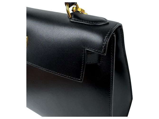 Hermès Borsa Hermes Kelly 28 in pelle Box Calf nera - vista 6