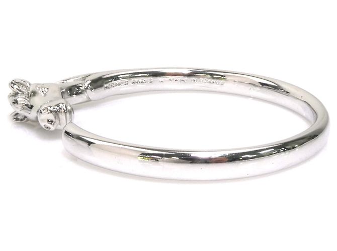 Hermès Bracciale Rigido Hermes in Metallo Argentato - vista 3