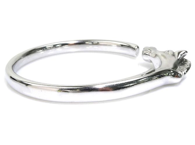 Hermès Bracciale Rigido Hermes in Metallo Argentato - vista 5