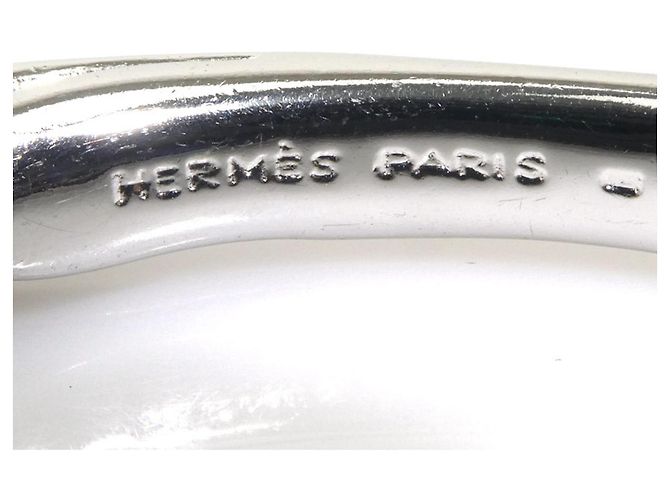 Hermès Bracciale Rigido Hermes in Metallo Argentato - vista 8