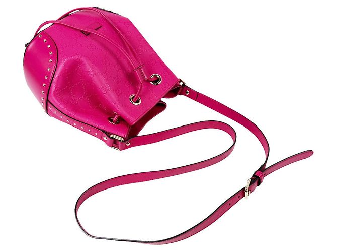 Borsa a tracolla Gucci in pelle rosa - vista 10