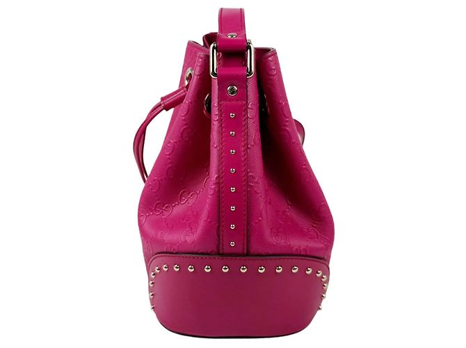 Borsa a tracolla Gucci in pelle rosa - vista 2
