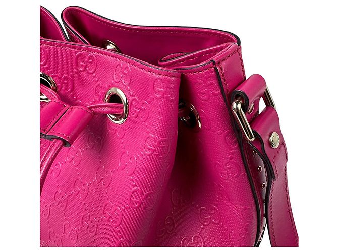 Borsa a tracolla Gucci in pelle rosa - vista 6