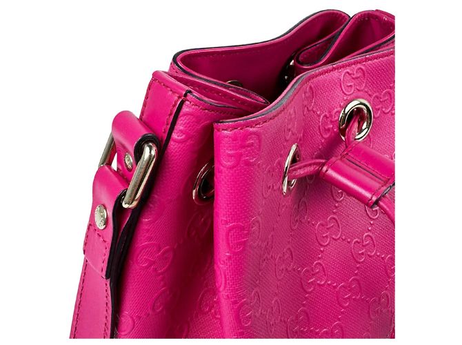 Borsa a tracolla Gucci in pelle rosa - vista 7