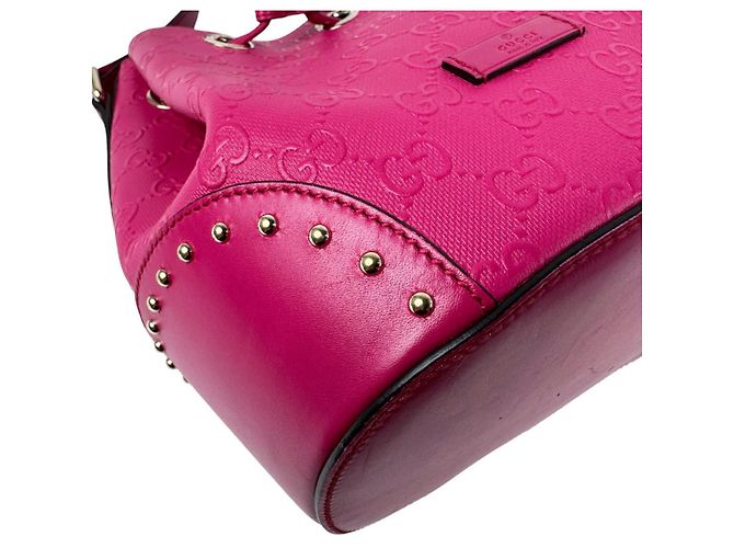 Borsa a tracolla Gucci in pelle rosa - vista 9