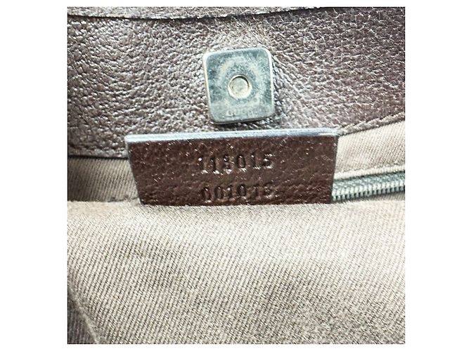 Borsa a mano Gucci marrone in GG Canvas e pelle - vista 12