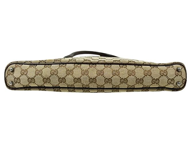 Borsa a mano Gucci marrone in GG Canvas e pelle - vista 4