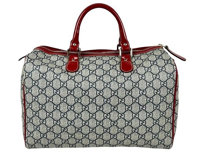 Borsa Gucci Boston Bag - Navy and Red - vista 3