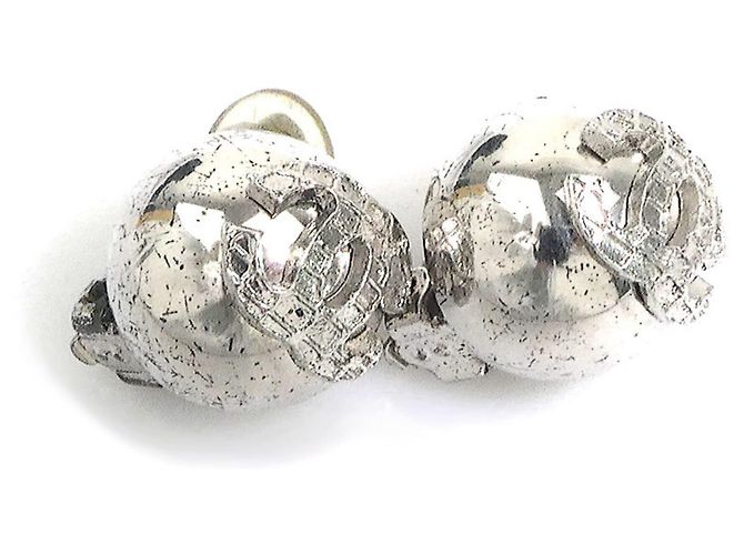 Orecchini a clip in metallo argentato Chanel - vista 2
