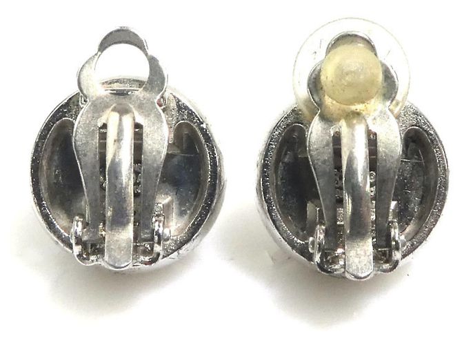 Orecchini a clip in metallo argentato Chanel - vista 5