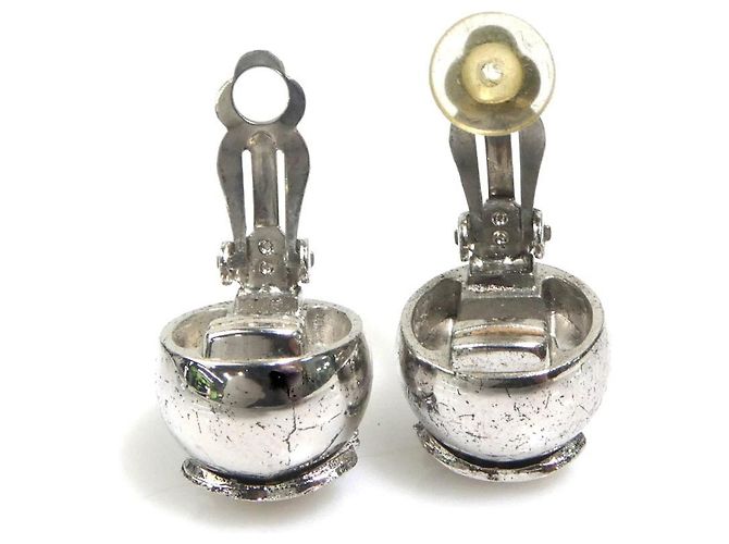 Orecchini a clip in metallo argentato Chanel - vista 6