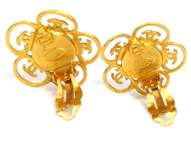 Orecchini a clip Chanel Oro e Rosso - vista 4