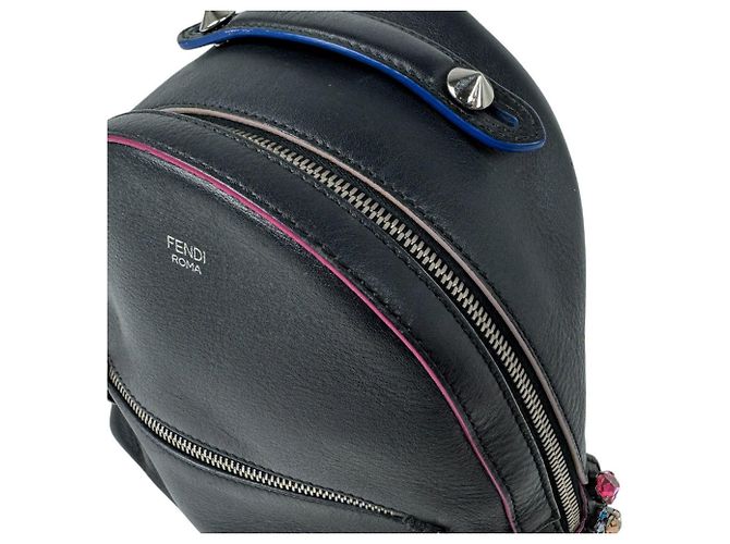 Fendi Black Leather Backpack - view 6
